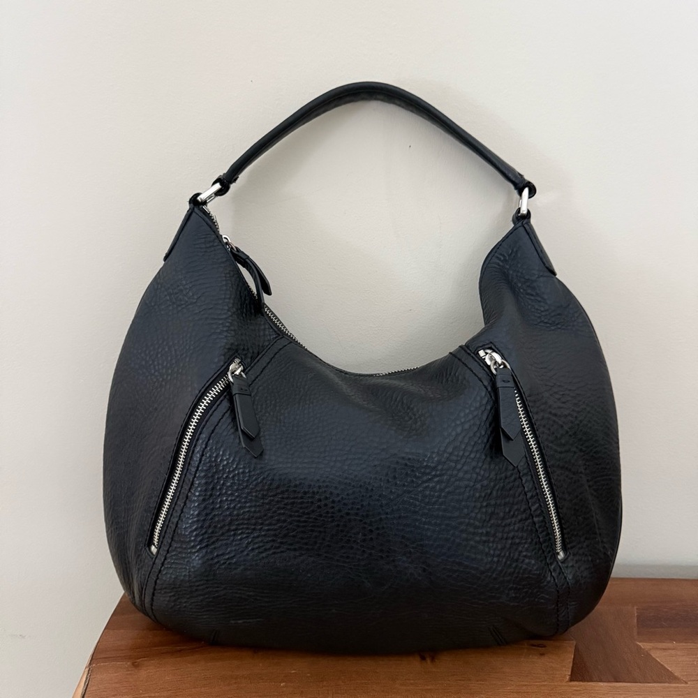 Cole Haan black leather hobo bag